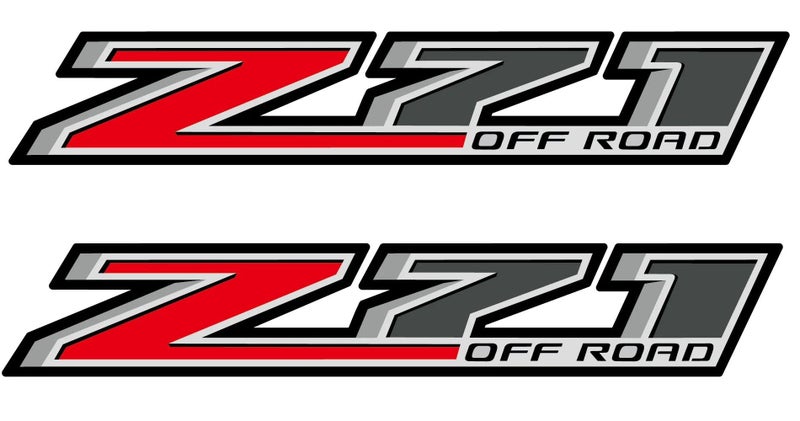 YARAKETA Set of 2 PCS Z71 Off Road Decals Stickers Compatible with Chevy Silverado Sierra Truck Pickup Bedside Auto Decoration Accessories Emblem Red and Gray - Image 3