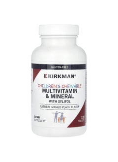 Kirkman Labs Kirkman Labs, Children's Chewable MultiVitamin & Mineral with Xylitol, Natural Mango Peach, 120 Tablets  - Image 1