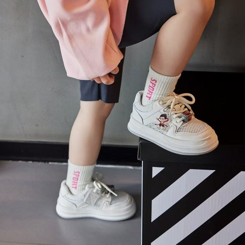 2025 Children'S White Shoes Girls' Fashionable All-Match Casual Shoes Boys Trendy Brand Popular Sports Shoes - Image 1
