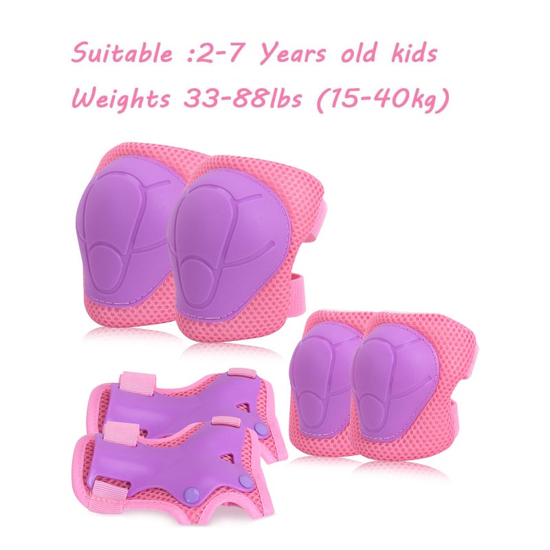 Opliy Kids Protective Gear  Knee Pads Elbow Pads With Wrist Guards For Roller Skating Cycling Skateboard Bike Scooter Rollerblade Safety Gear For Kids 2-7 Years Old - Image 5