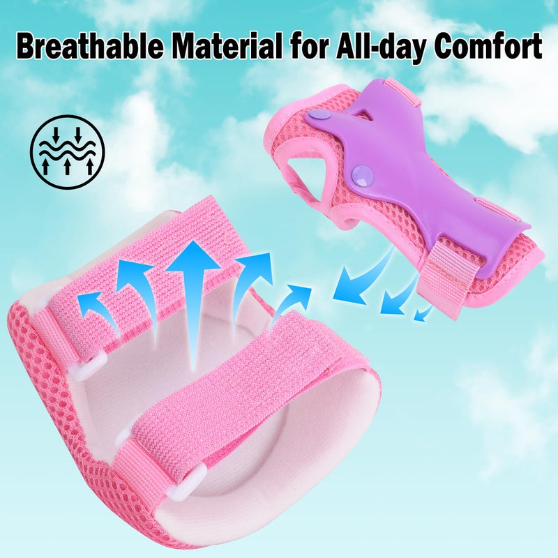 Opliy Kids Protective Gear  Knee Pads Elbow Pads With Wrist Guards For Roller Skating Cycling Skateboard Bike Scooter Rollerblade Safety Gear For Kids 2-7 Years Old - Image 4