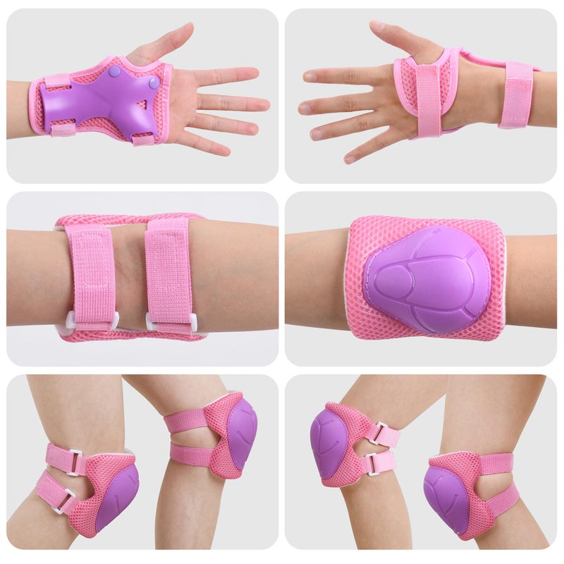 Opliy Kids Protective Gear  Knee Pads Elbow Pads With Wrist Guards For Roller Skating Cycling Skateboard Bike Scooter Rollerblade Safety Gear For Kids 2-7 Years Old - Image 2