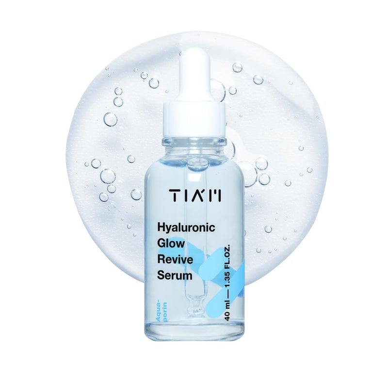 TIA'M سيروم الوجه TIAM هيالورونيك جلو ريفايف 40 مل خفيف الوزن سيروم مرطب كوري مع بانثينول للعناية بالبشرة نهارًا وليلاً للبشرة المختلطة والحساسة - Image 1