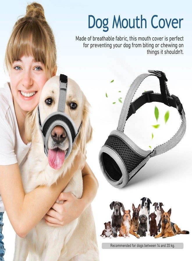 SUPVOX Pet Mouth Cover Adjustable Soft Muzzle for Medium to Large Dogs Breathable Mesh Design with Reinforced Strap for Biting and Barking Prevention - Image 3