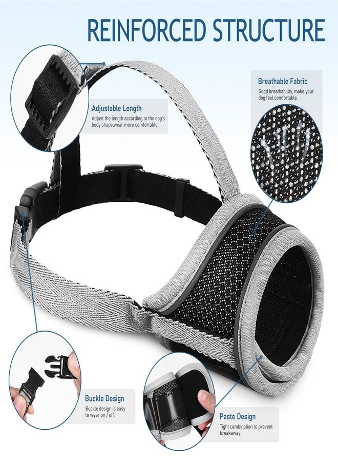SUPVOX Pet Mouth Cover Adjustable Soft Muzzle for Medium to Large Dogs Breathable Mesh Design with Reinforced Strap for Biting and Barking Prevention - Image 2