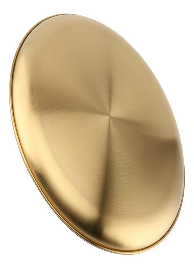 MOUYAT 6 PCS 12 Inch Large Stainless Steel Plate, 30cm Round Dinner Metal Plates, Metal Salad Steak Plates Reusable Dinner Dish for Eating Serving Camping Outdoor BBQ Home Kitchen, Frosted Gold - Image 4