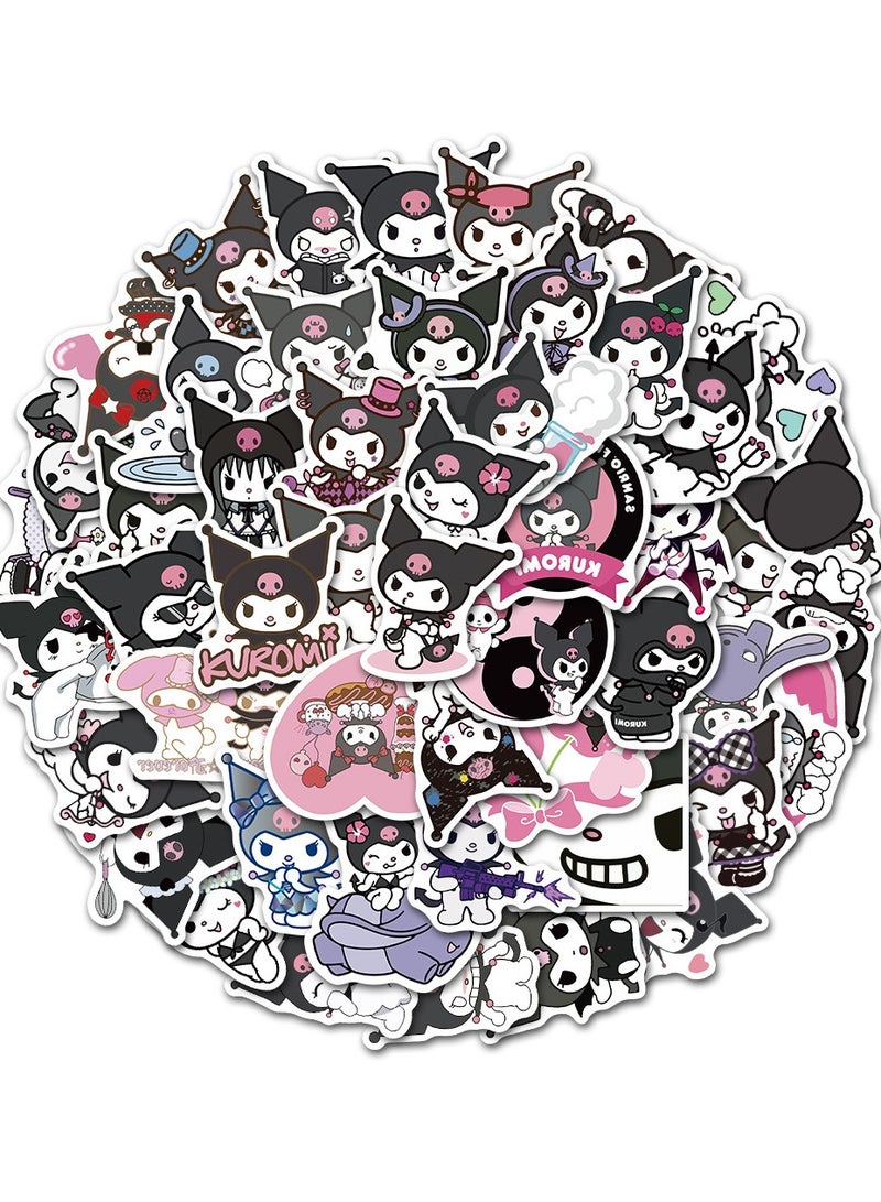 Sanrio 60+3pcs Sanrio  Kuromi  Stickers DIY Portable Phone Diary Cute Cartoon Car Sticker. - Image 3
