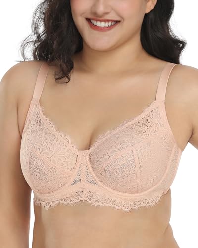 HSIA Minimizer Bra for Women - Plus Size Lace Full Coverage Womans Bra Unlined Underwire Bra for Heavy Breast - Image 1