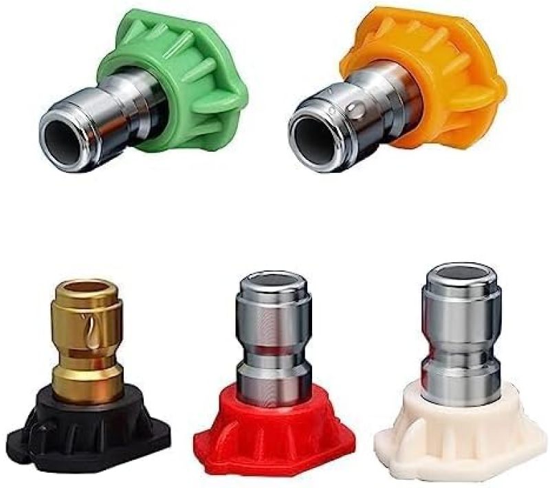 Pressure Washer Nozzle Tips 5-Piece 4000 PSI 3.5 GPM Quick Connect - Multi-Angle Spray Power Washer Tips for Heavy Duty Surface Cleaning - Image 1
