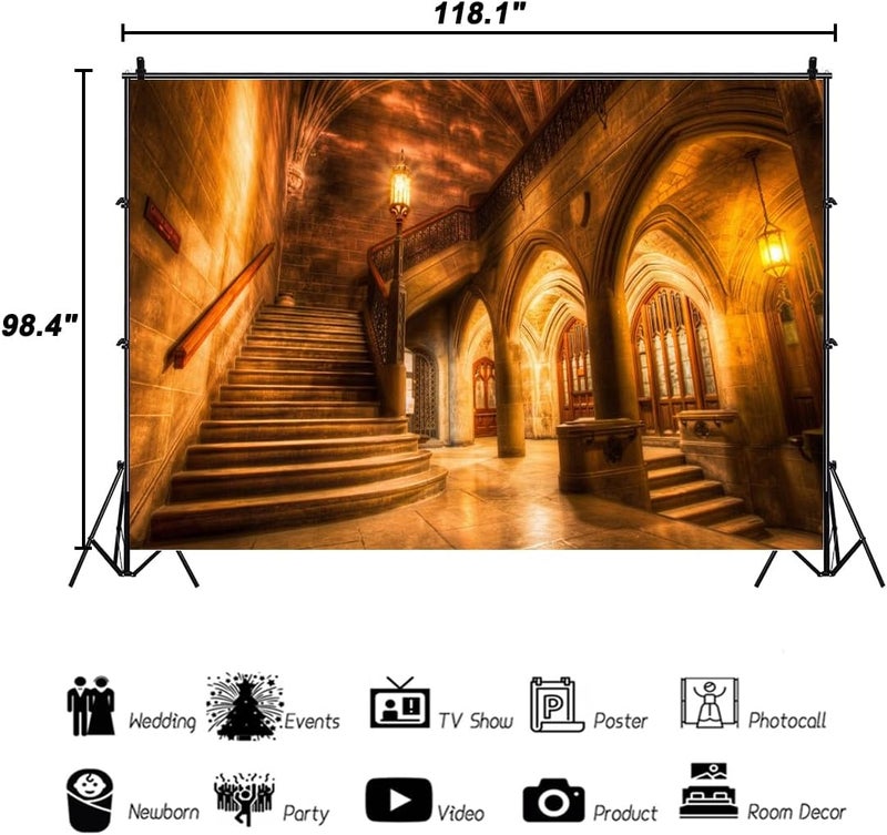 AOFOTO 10x8ft Vintage Medieval Castle Interior Backdrop for Photography - Image 4