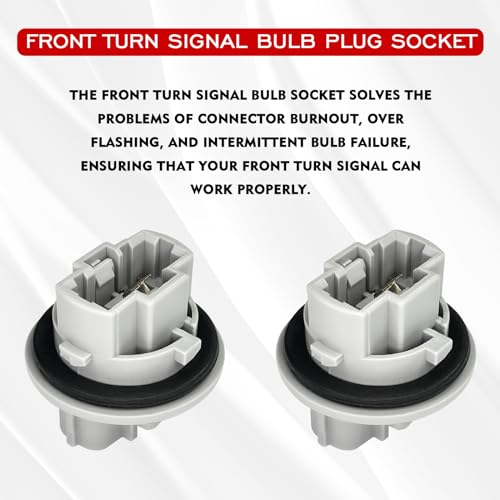 Hirificing 2PCS Turn Signal Bulb Socket, Front Turn Signal Blinker Light Bulb Plug Socket Replacement OEM 90075-60060 Compatible with Toyota 4Runner Tundra Tacoma Sequoia Venza (Gray) - Image 4