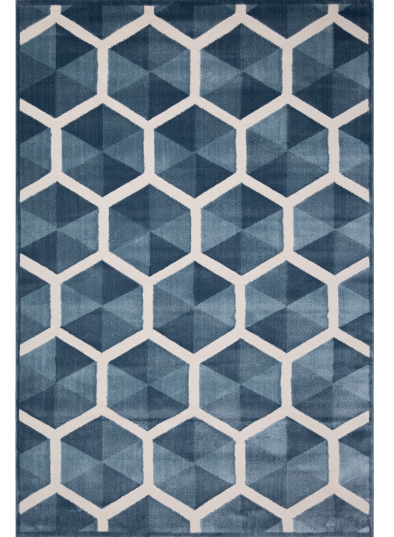 لوفت سجاد غرفة المعيشة على الطراز الحديث من كاستيلو، سجادات أرضية ناعمة، سجاد، وسائد أريكة غير قابلة للانزلاق، سجاد غرفة المعيشة قابل للغسل، مقاس 160 × 235 سم، أزرق-2-OT6-L - Image 2