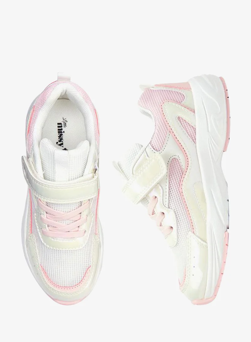 ليتل ميسي حذاء رياضي بناتي بشريط لاصق