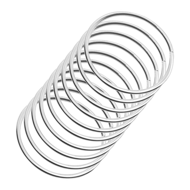 SUNTQ SUNTQ Macrame Hoops Ring for Dream Catcher Metal Crafts Round Brass Plated SilverPack of 10 2 inch Silver 