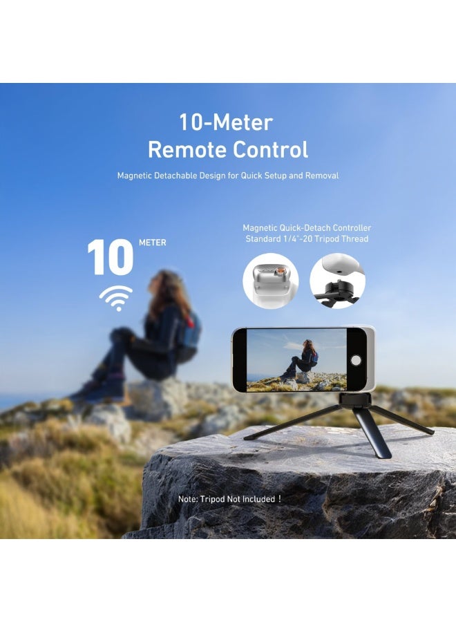 TELESIN Magnetic Phone Grip with Wireless Shutter & 3-Color Ring Light – DSLR-Style Handle, Built-in Mirror, Adjustable Height, USB Rechargeable, Portable Vlogging Kit for iPhone & Android - Image 5