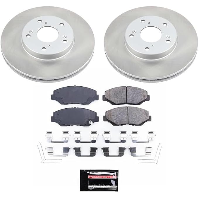 ريحني مجموعة POWERSTOP Power Stop KOE1043 Autospecialty الأمامية OE لاستبدال دوارات الفرامل ووسادات السيراميك الخاصة بأكورة ILX هوندا أكورد سيفيك CRV Element النموذج الخاص بفحص الفحص - Image 3