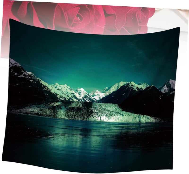 klarako 1pc Lake Towel Chic Blanket Night Backdrop Nature Wall Tapestry Landscape Charming Decorations Bedroom Hanging Mountain Scenery *cm Beach Green Sky Unique - Image 5