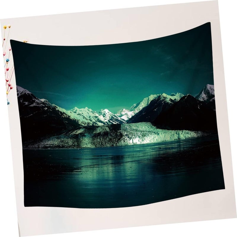 klarako 1pc Lake Towel Chic Blanket Night Backdrop Nature Wall Tapestry Landscape Charming Decorations Bedroom Hanging Mountain Scenery *cm Beach Green Sky Unique - Image 2