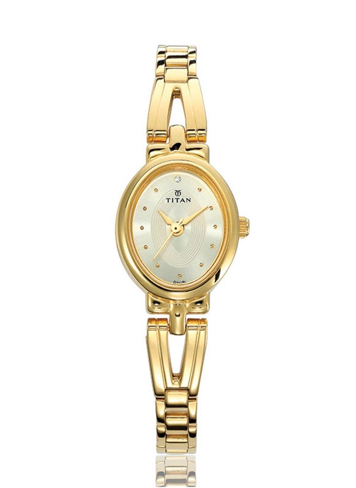 TITAN Titan Quartz Analog Champagne Dial Stainless Steel Strap Watch for Women 