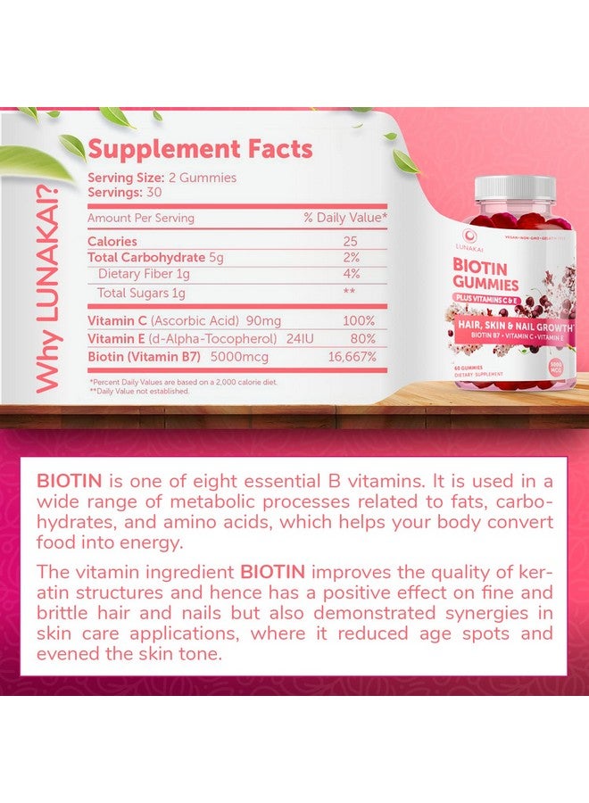 LUNAKAI Prenatal And Biotin Gummies Bundle Non Gmo Gluten Free No Corn Syrup All Natural Supplements 60 Ct Prenatal Gummies And 60 Ct Biotin Gummies 30 Days Supply - Image 4