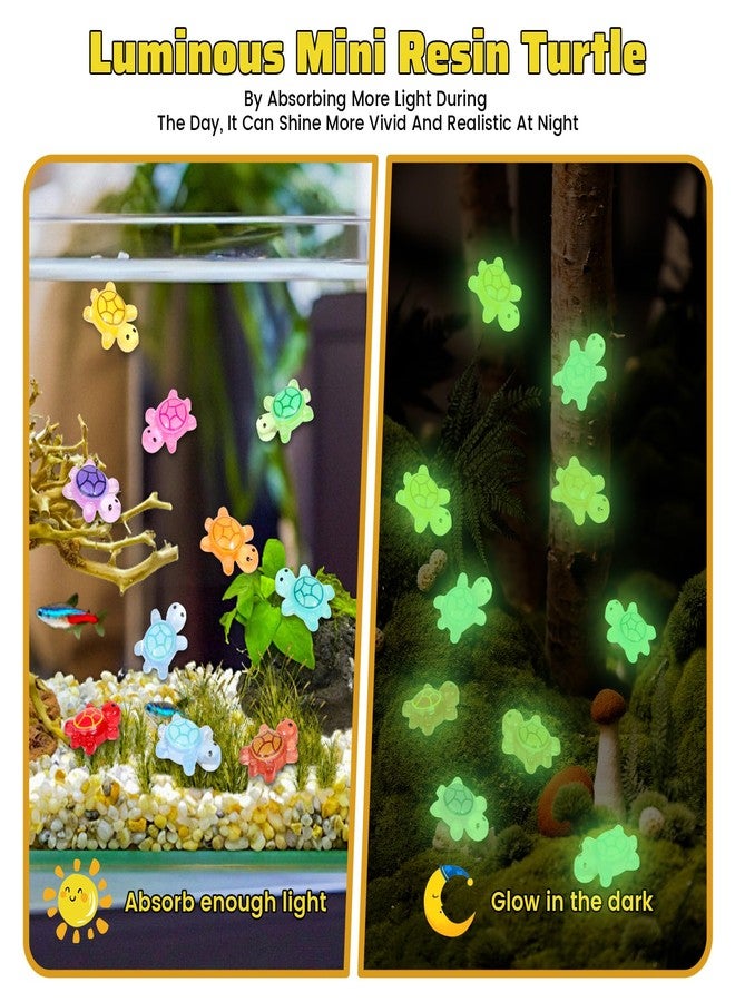 Yonseng 200pcs Mini Resin Turtles Luminous Tiny Turtle for Crafts Dollhouse Miniatures Mini Resin Things Animals for Fairy Garden Micro Landscaping Decoration Home Decor, 10 Colors(0.4 * 0.5inch) - Image 4