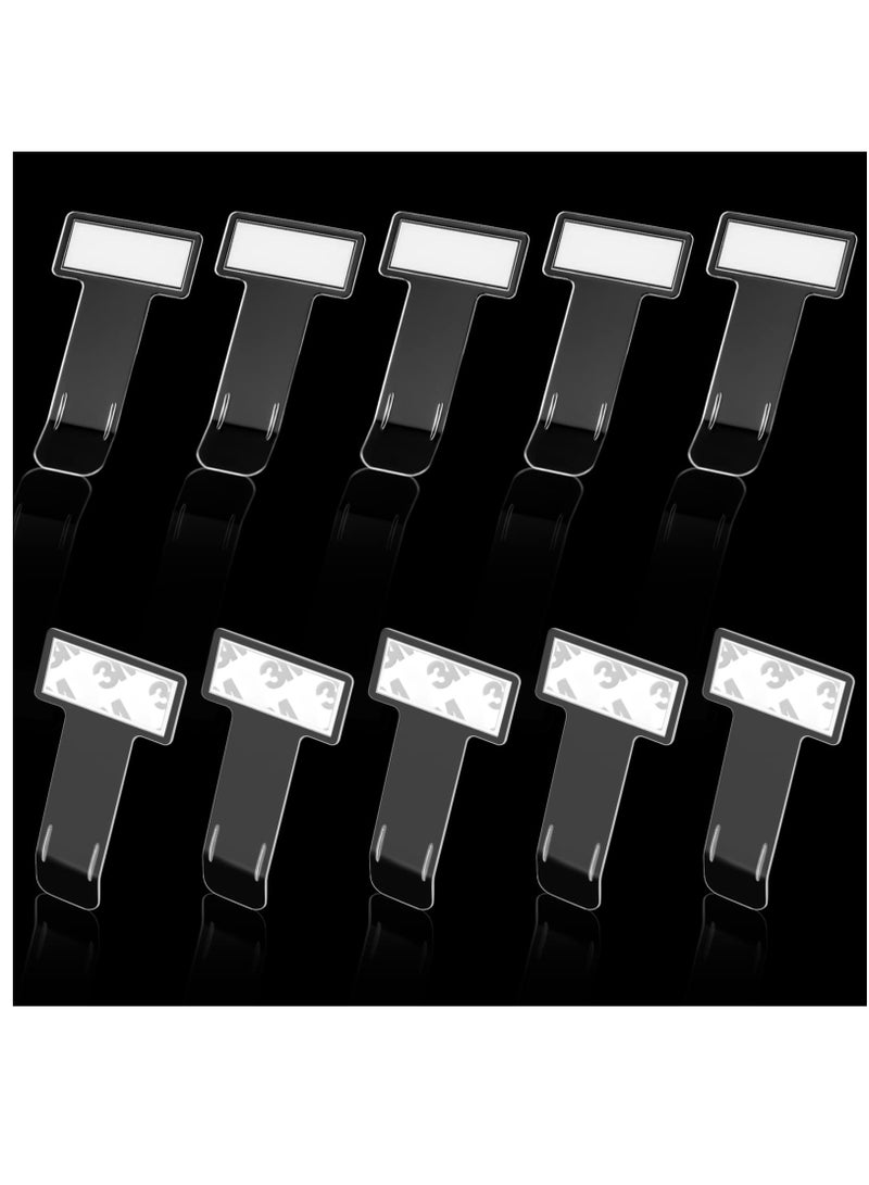 KASTWAVE 10 Pcs Transparent Car Parking Ticket Holder Clip,  Car Windscreen Ticket Holder, Business Card Holde with Adhesive Tape Permit Work Pass Clips for Car, Van,caravan License - Image 1