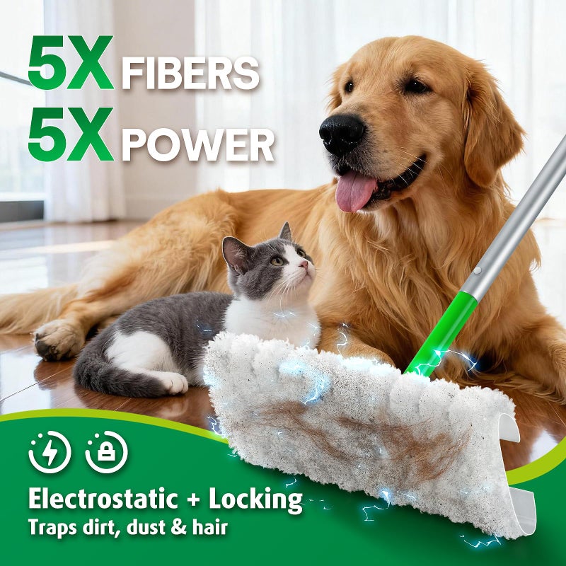 AIR U+ Dry Mop Pads for Swiffer Sweep and Mop, Heavy Duty Pet Dry Sweeper Refills, Sweeping Cloths for Cleaning Hardwood Floor Dust and Hair, Disposable, Unscented, 30 Count - Image 2