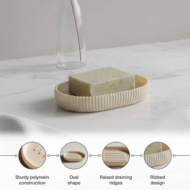 Pan Home Siesta Soap Dish Beige 8.5x1.8x13cm - Image 5