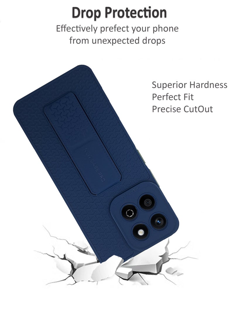 Waldic Honor X7c Premium Case | Premium Silicone Magnetic Hand Grip Case Cover Designed for Honor X7c | Honor X7c Case Camera and Drop Protection Thin Protective Back Cover Case for Honor X7c - Blue - Image 2