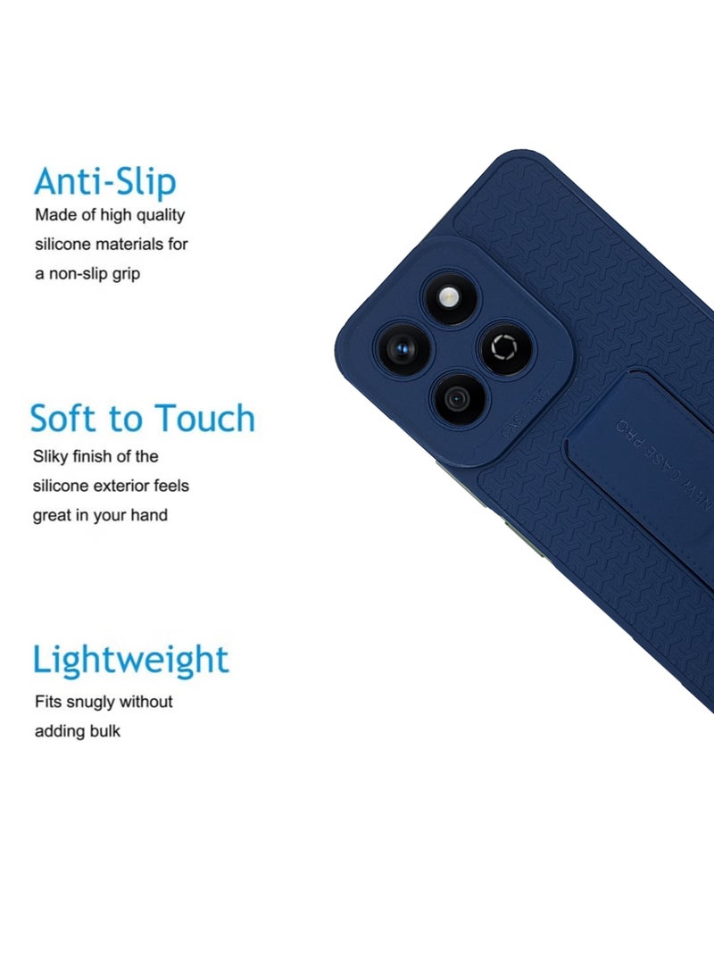 Waldic Honor X7c Premium Case | Premium Silicone Magnetic Hand Grip Case Cover Designed for Honor X7c | Honor X7c Case Camera and Drop Protection Thin Protective Back Cover Case for Honor X7c - Blue - Image 4