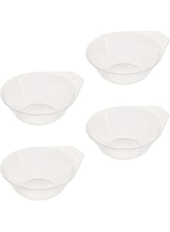 4 Pack White Plastic Serving Bowls for Charcuterie Camping Party with Stable Base - Image 1