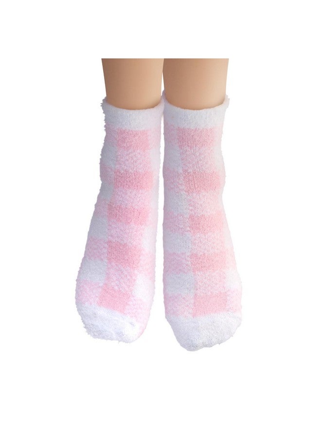Earth Therapeutics Earth Therapeutics Aloe Socks - Double Pack - PINK PLAID (2 Pairs) - Image 3