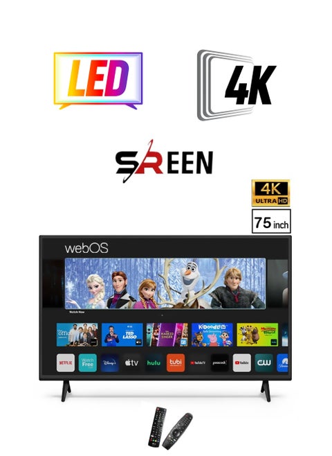 Smart Screen 75 Inches - WebOS System - LED - 4K - Without Frame - 2 Remote Control - SRET-75S4KW2