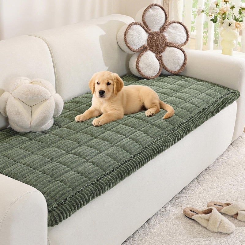 Royhom Couch Cover for Dogs Washable, Soft Thick Pet Couch Covers for Sofa, Pawcart Couch Protector Pet Friendly, Furniture Covers Dog Mat for Couches and Sofas (Green, 27.6 x 59 Inch) - Image 1