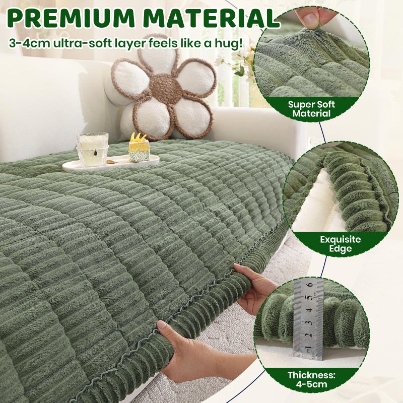 Royhom Couch Cover for Dogs Washable, Soft Thick Pet Couch Covers for Sofa, Pawcart Couch Protector Pet Friendly, Furniture Covers Dog Mat for Couches and Sofas (Green, 27.6 x 59 Inch) - Image 4