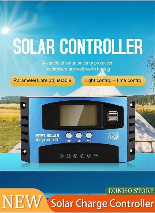 Generic - Solar Charge Controller 30A 12V/24V Auto Solar Panel Intelligent Regulator with Dual USB Port LCD Display for Lead Acid Batteries - Image 1