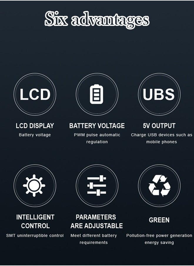 Generic - Solar Charge Controller 30A 12V/24V Auto Solar Panel Intelligent Regulator with Dual USB Port LCD Display for Lead Acid Batteries - Image 1