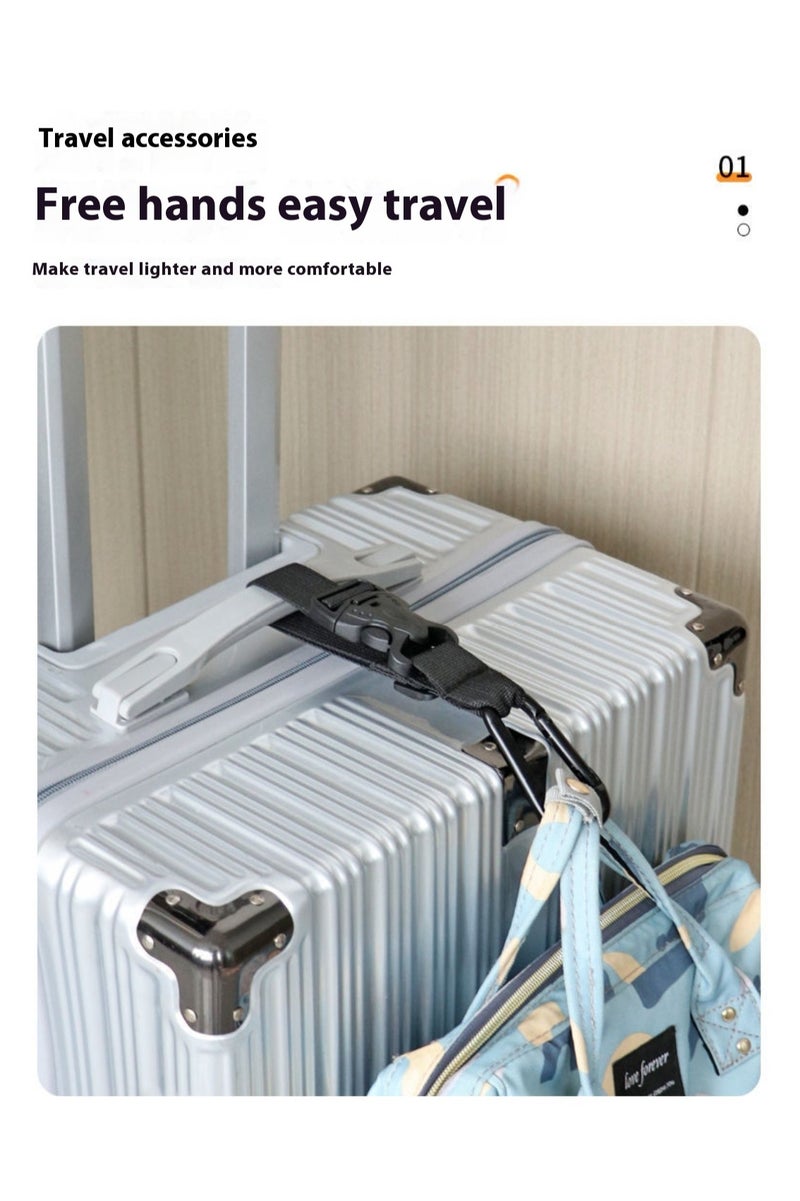 2Pcs Adjustable Luggage External Buckle Backpack Hook Outdoor Mountaineering Bag Lanyard Suitcase Strap Brown - Image 3