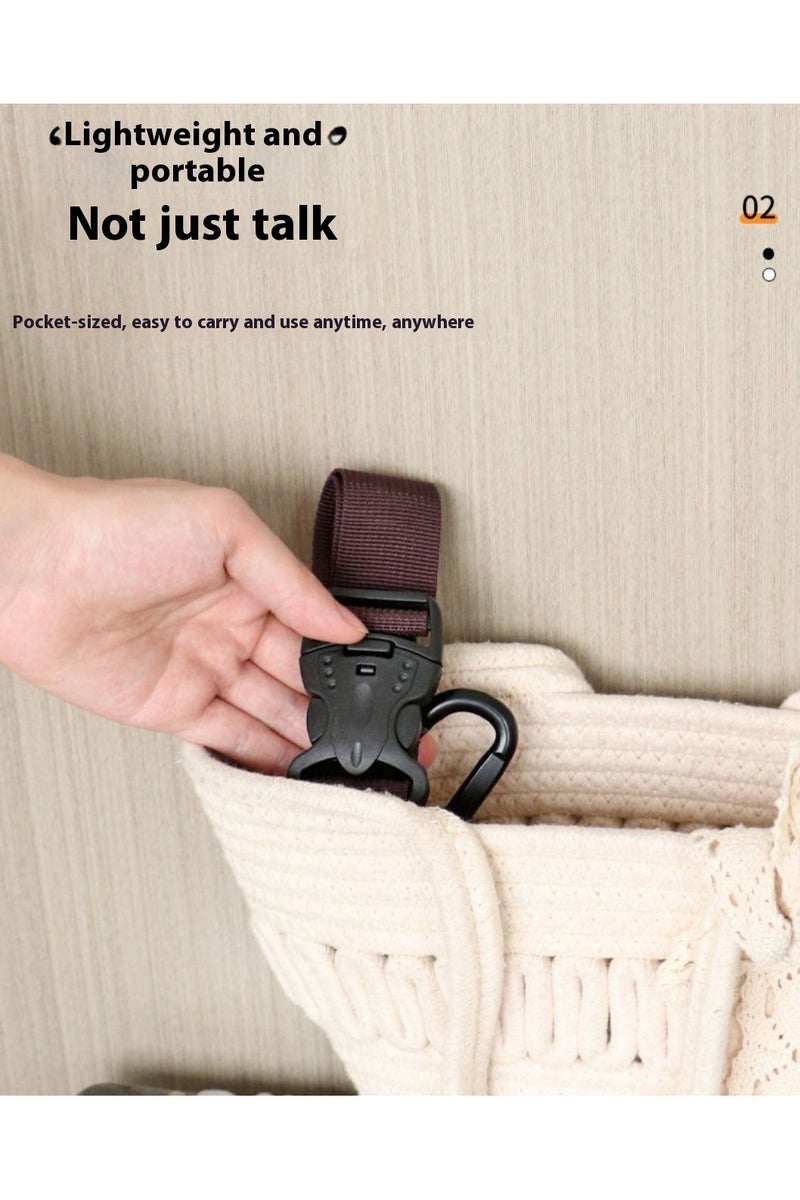 2Pcs Adjustable Luggage External Buckle Backpack Hook Outdoor Mountaineering Bag Lanyard Suitcase Strap Brown - Image 4