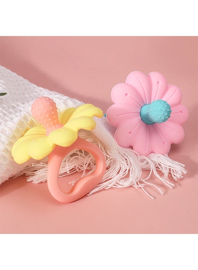 عضاضة سيليكون للأطفال للفتيات، ألعاب تلامس الأسنان للأطفال من الدرجة الغذائية وخالية من BPA، ألعاب مضغ مريحة للأطفال، مصاصة تخفيف ألم التسنين الحسية للأطفال من عمر 3 أشهر - Image 3