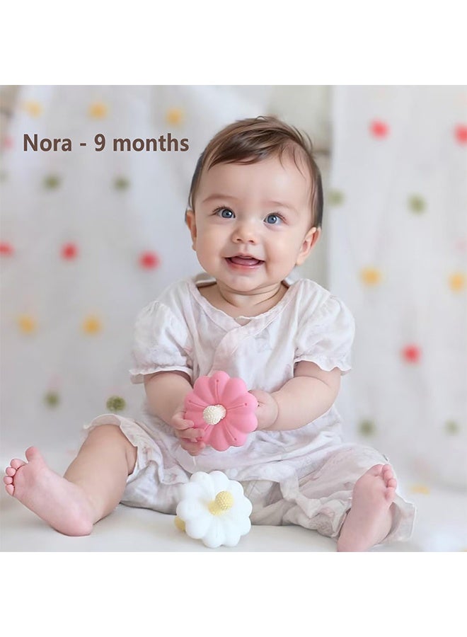 عضاضة سيليكون للأطفال للفتيات، ألعاب تلامس الأسنان للأطفال من الدرجة الغذائية وخالية من BPA، ألعاب مضغ مريحة للأطفال، مصاصة تخفيف ألم التسنين الحسية للأطفال من عمر 3 أشهر - Image 5