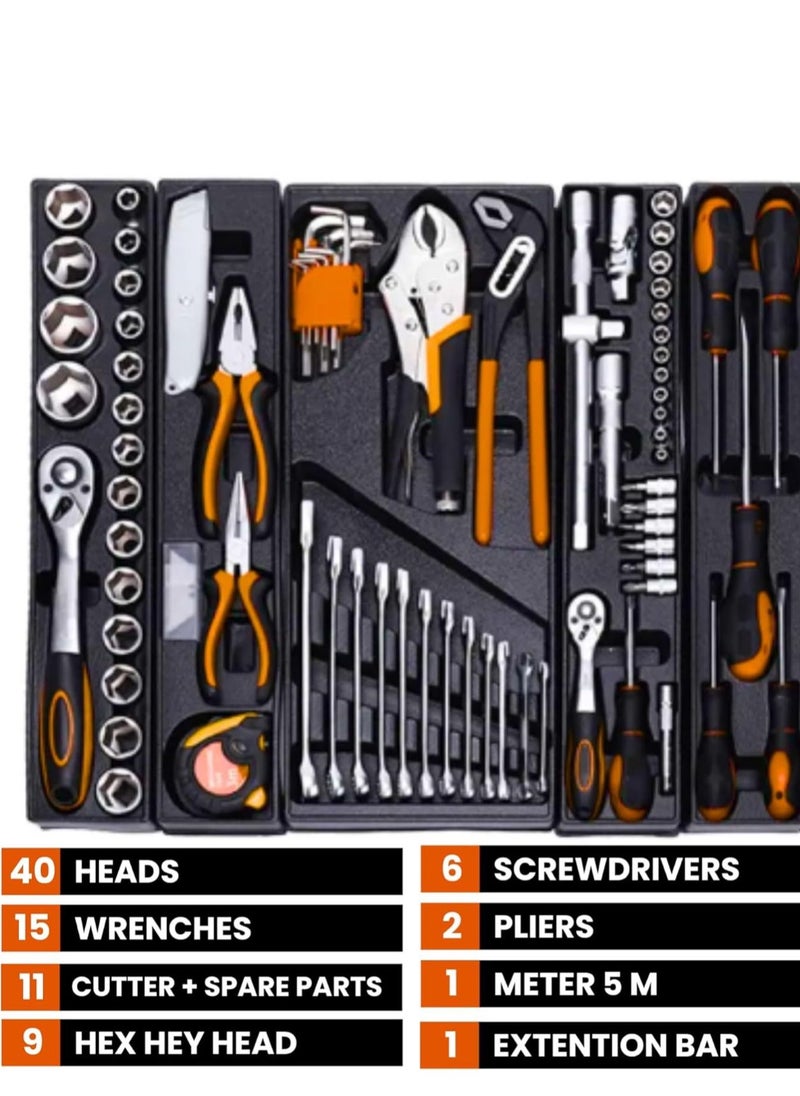 SELECT Complete Tool Box Metal Portable Manual Spare Parts Kit Tool Kit