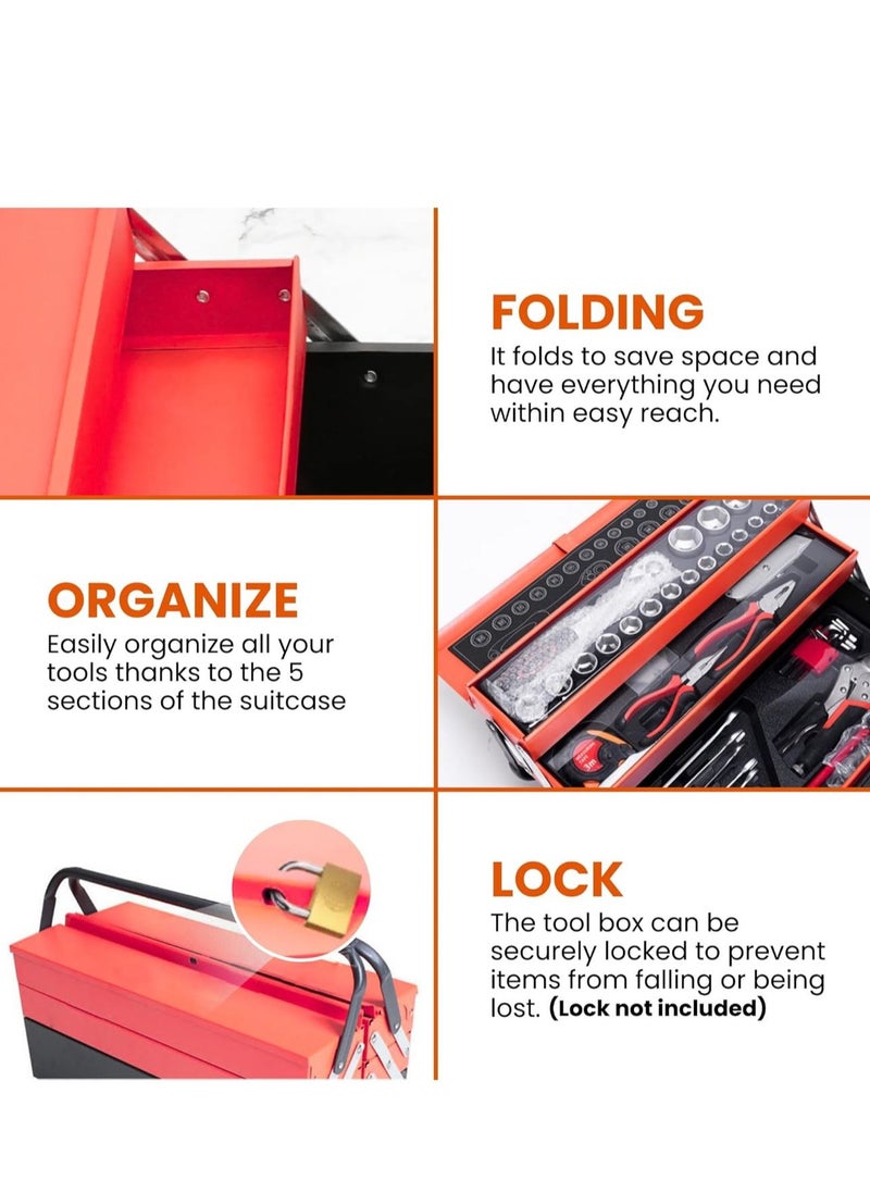 SELECT Complete Tool Box Metal Portable Manual Spare Parts Kit Tool Kit