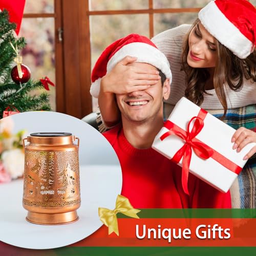 EZTZEN Wolf Solar Lanterns Outdoor Waterproof Hanging Solar Lights Wolf Gifts for Women Men Metal Decorative LED Wolf Lanterns for Garden DecorYardPatioLawnTabletopPathwayLandscape - Image 3