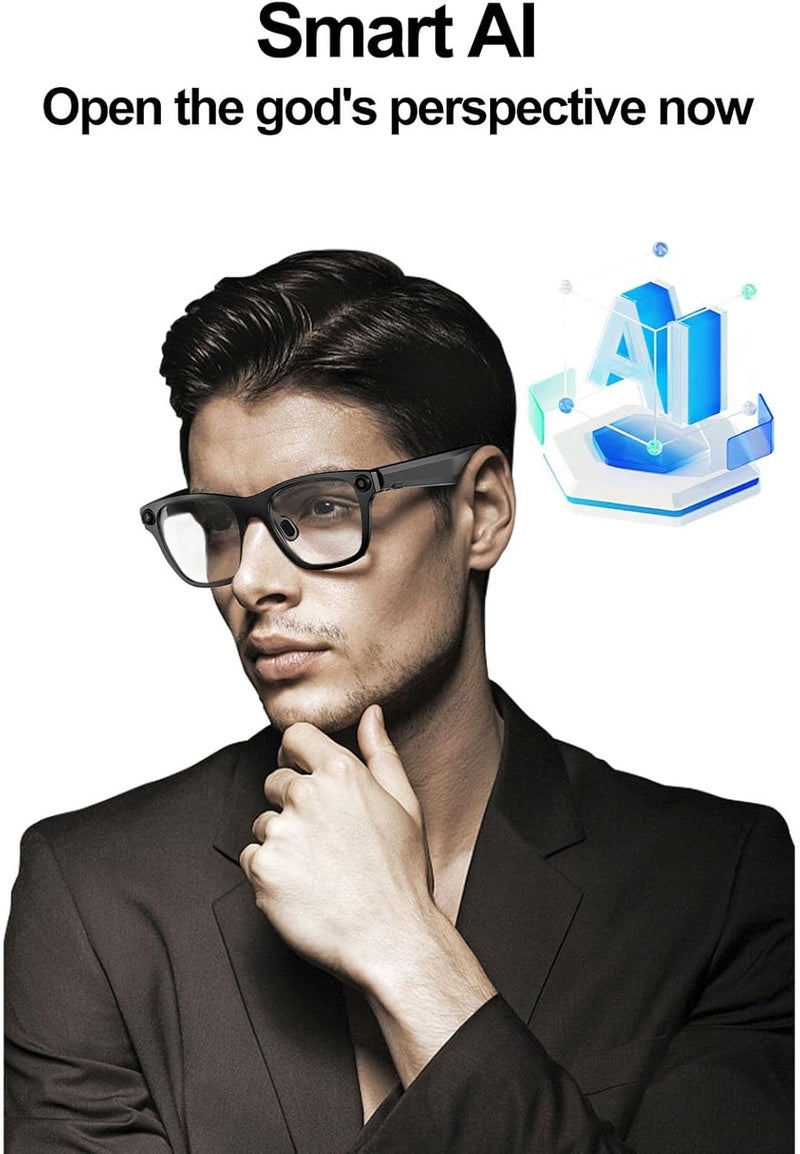 نظارات زونيتي الذكية بتقنية الذكاء الاصطناعي (Zunate Smart AI Glasses)، مزودة بكاميرا بدقة 1080 بكسل، ترجمة في الوقت الفعلي، التحكم الصوتي، تسجيل فيديو عالي الدقة، وإمكانية إجراء مكالمات عبر البلوتوث. - Image 2