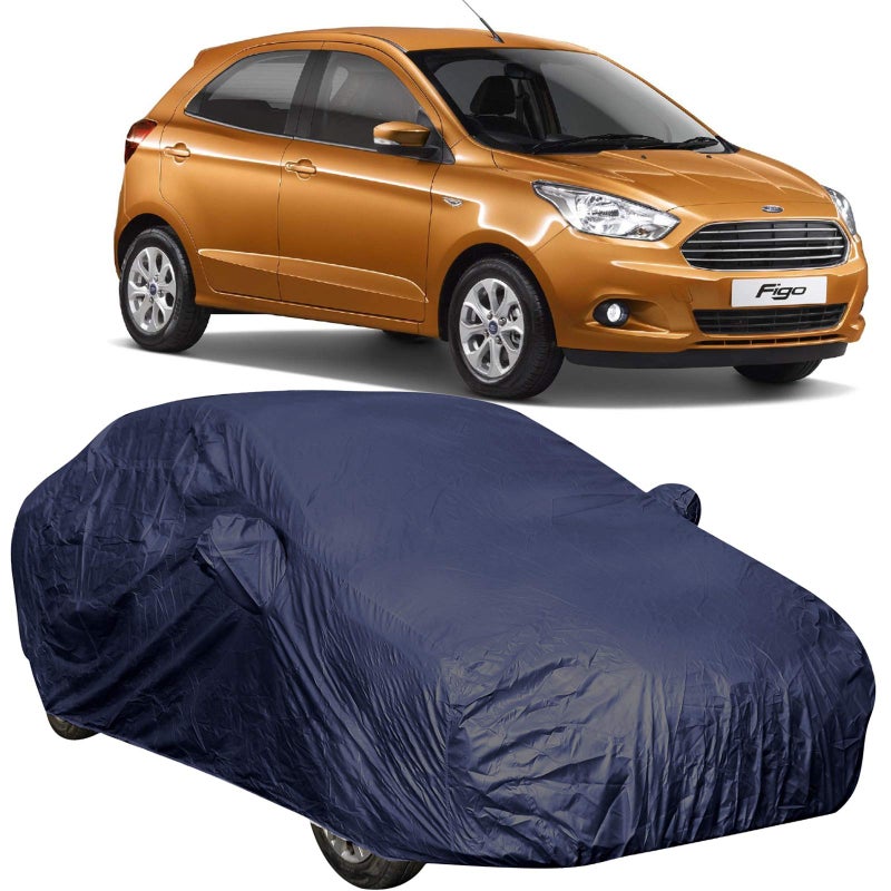 The Autostory 190 Taffeta Water Resistant Car Body Cover Compatible with Ford Figo (2015 to 2019) with Mirror Pockets (Navy Blue) - Image 5