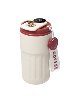 UCHUANG Smart LED Temperature Display Travel Office Coffee Mug, 316 Stainless Steel 450ML Durable Leak-proof Easy Grip Portable Thermos Mug（White）  - Image 1