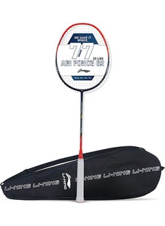 Air Force 80 Lite Carbon Fibre Strung Badminton Racket with Full Racket Cover | For Intermediate Players | 80 grams | Maximum String Tension - 30lbs