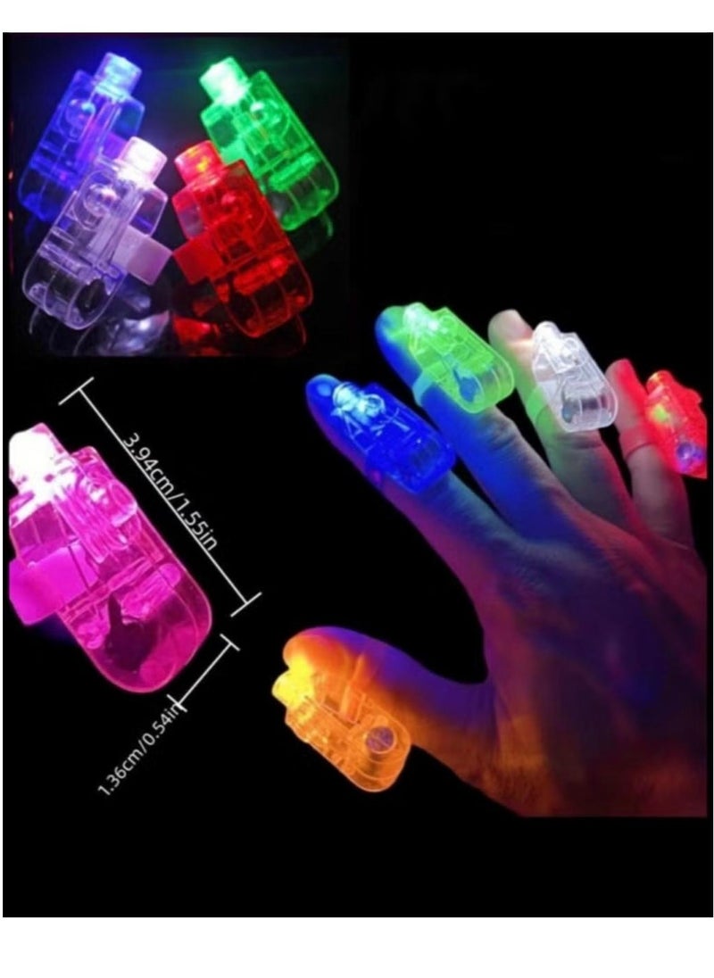 QiaoKai Finger Glow Light For Kids, Glow Laser Light For Kids, Laser Light For Kids Party, LED Finger  Laser Light, Glow In The Dark Light, Party Glow Lights (Pack of 8)  - Image 2