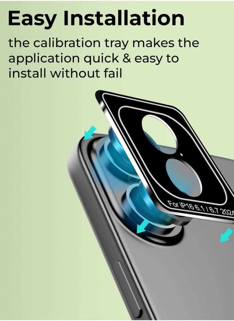 glassology - iPhone 16 Plus Lens Guard Scratch Resistant Anti-Fingerprint Camera Protection (Blue) - Image 1